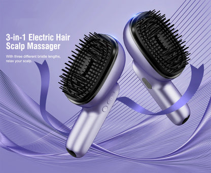 Electric Scalp Massager Brush with Essential Oil Atomizer | 2 Vibration Modes, 4 Oil Cartridges, USB Rechargeable & Washable Head
