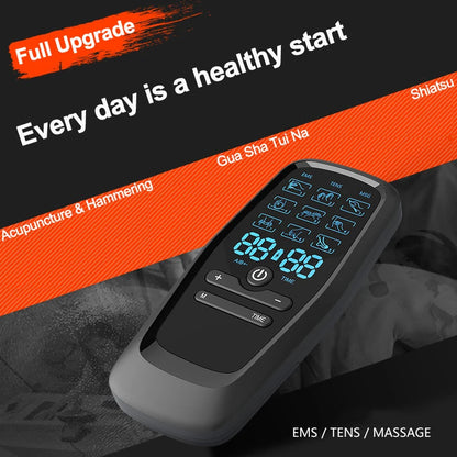 Rechargeable TENS & EMS Muscle Stimulator – 6 Modes, 19 Intensity Levels & 4 Reusable Electrode Pads