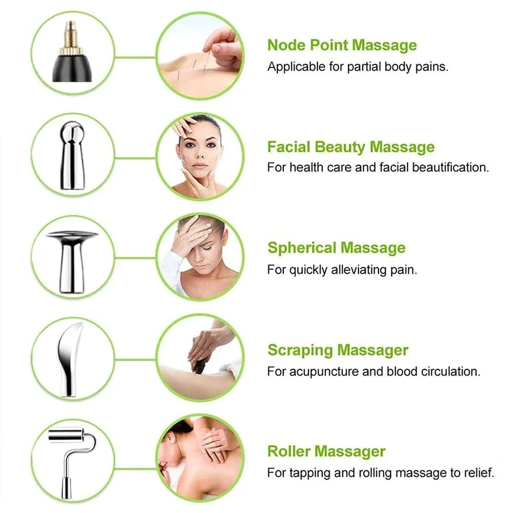 Electric Acupuncture Pen for Pain Relief | Needle-Free Microcurrent Meridian Therapy Device with 5 Heads, Muscle Recovery & USB-C Charging