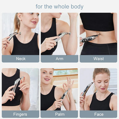 Electric Acupuncture Pen for Pain Relief | Needle-Free Microcurrent Meridian Therapy Device with 5 Heads, Muscle Recovery & USB-C Charging
