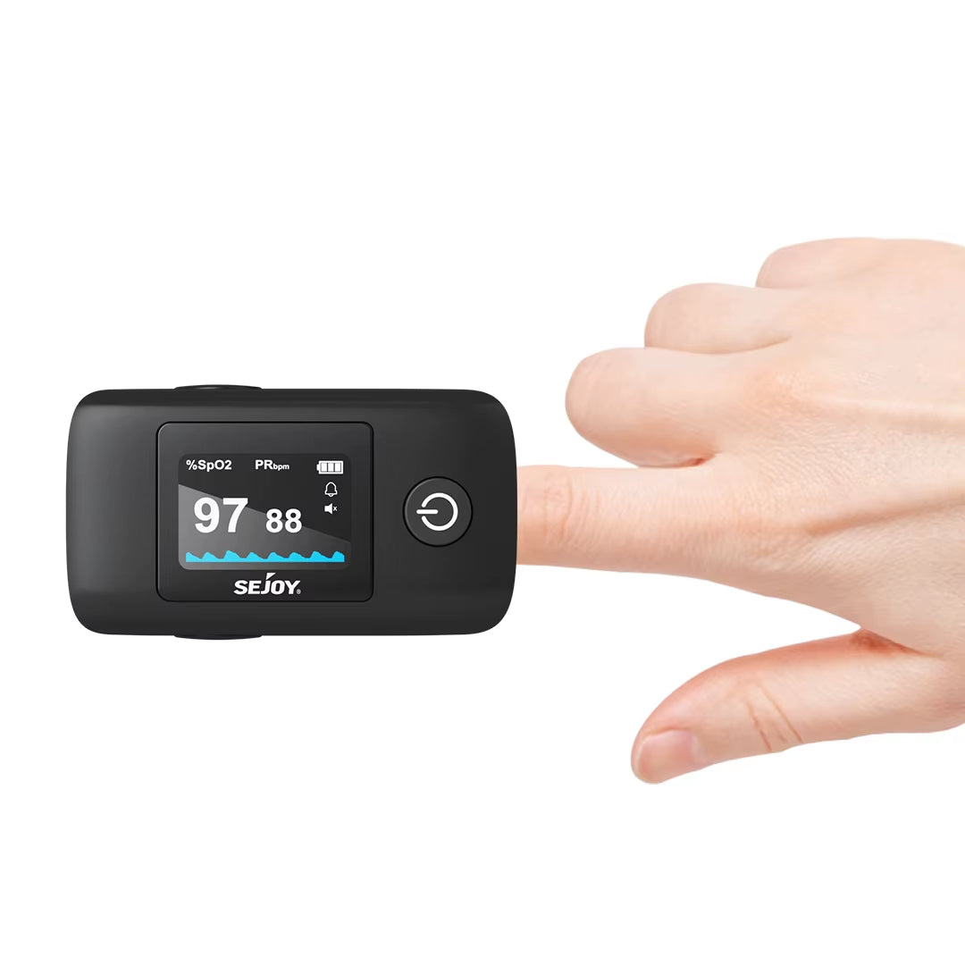 Fingertip Pulse Oximeter, Blood Oxygen and Pulse Rate, Rotating OLED Display