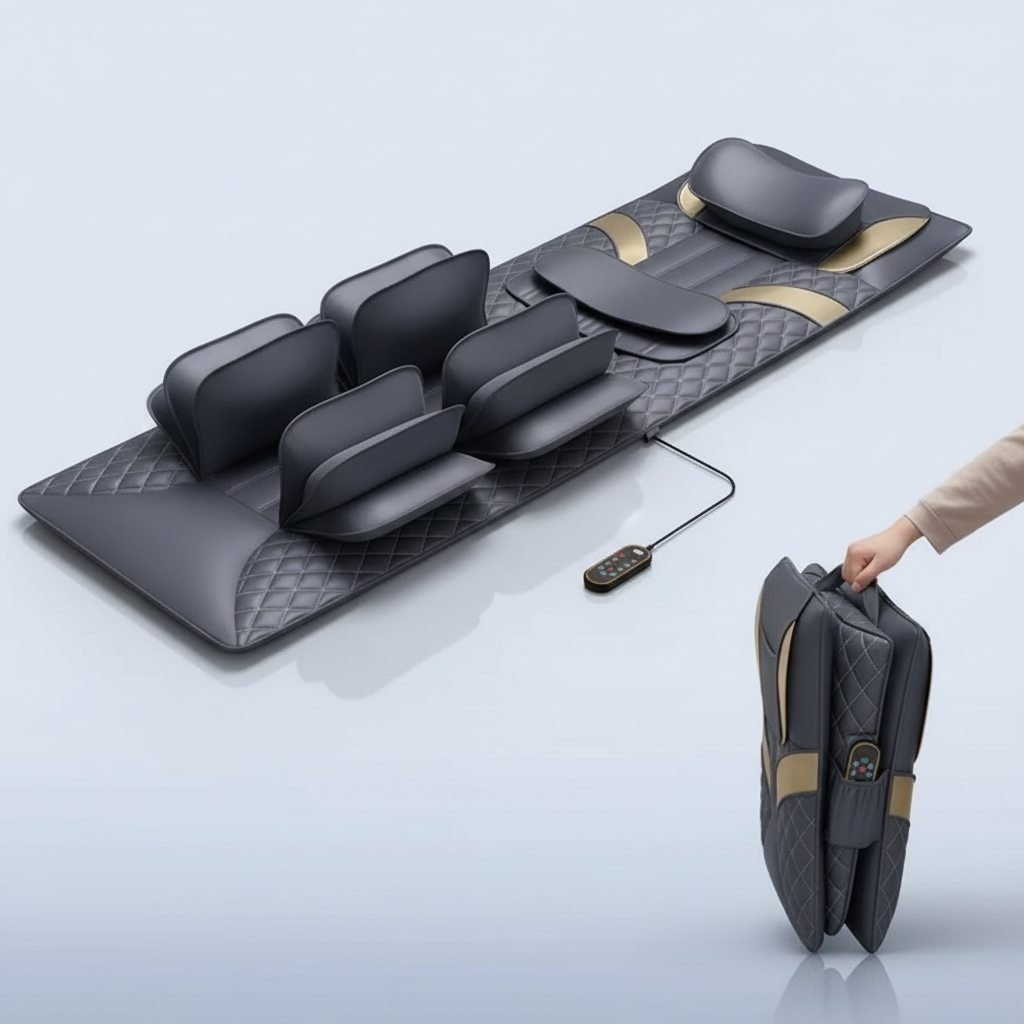 Full Body Massage Mat with Heat and Air Compression | Neck, Back & Lumbar Traction Massager with Vibration and Remote