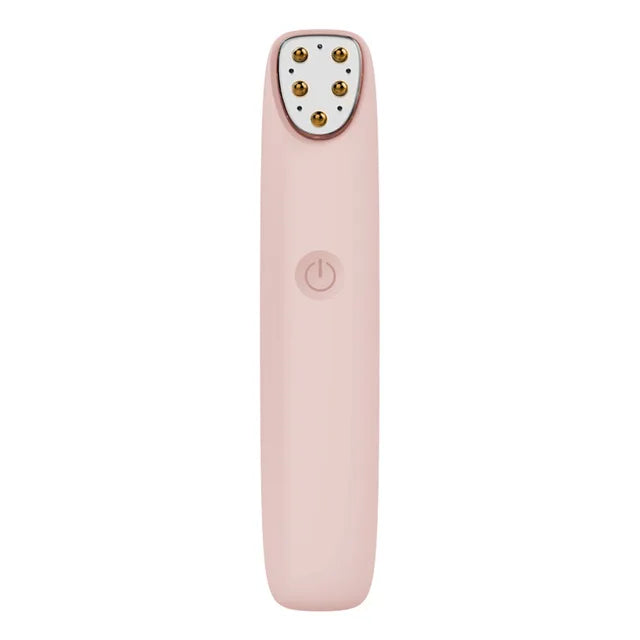 RF EMS Eye Massager Pen with Red Light and Heat | 3 Modes, 8,000 Vibrations/Min, USB Rechargeable & 3-Minute Timer Pink