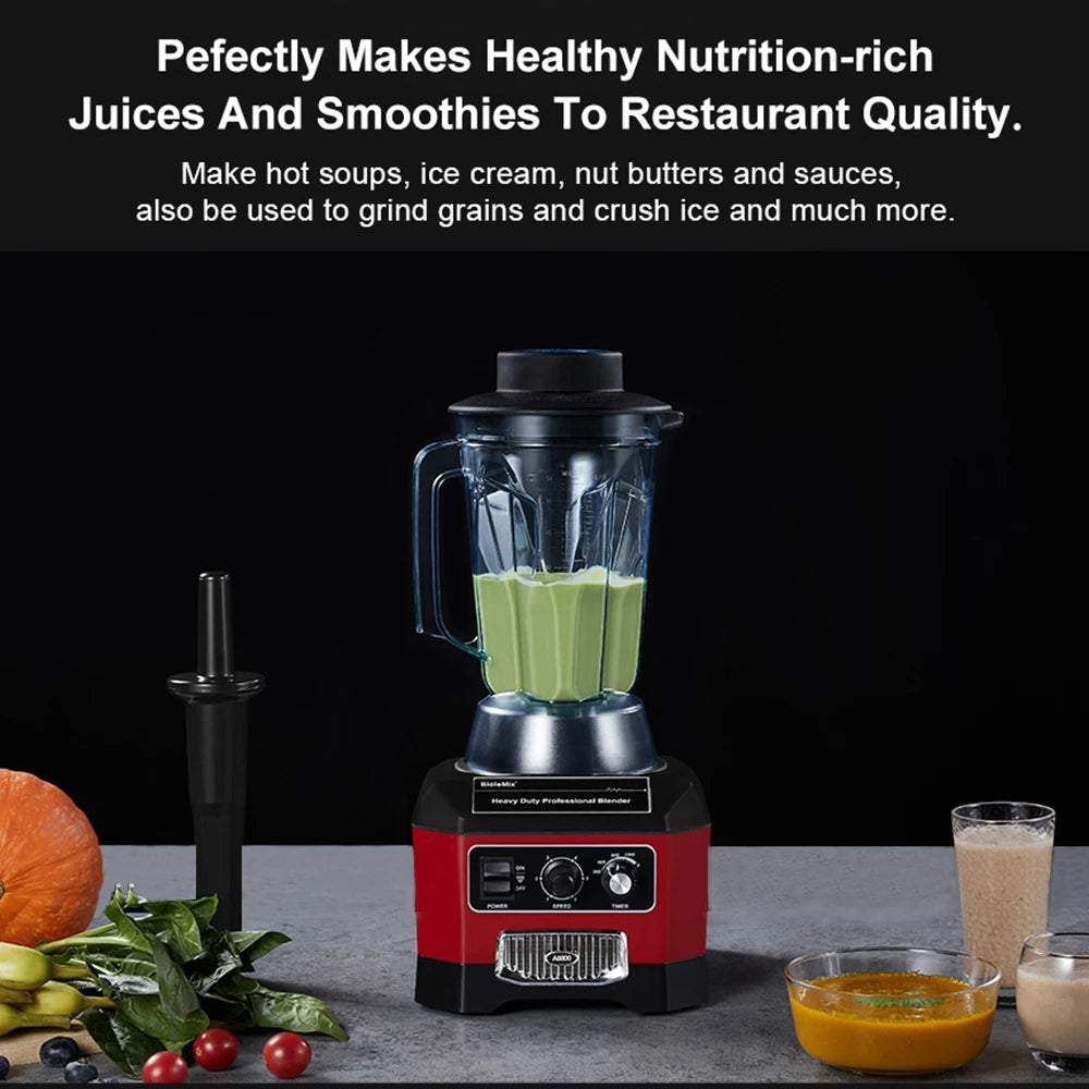 Countertop Blender 2200W | 2L Jar, 6-Blade System, Timer, Quiet Design
