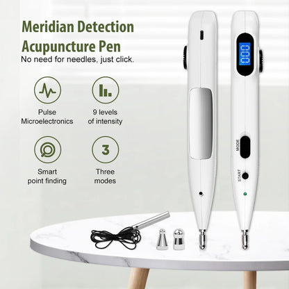 Electronic Acupuncture Pen with Auto Acupoint Detection | Needle-Free Pulse Stimulation, 9 Intensity Levels, 2 Probes & USB Rechargeable