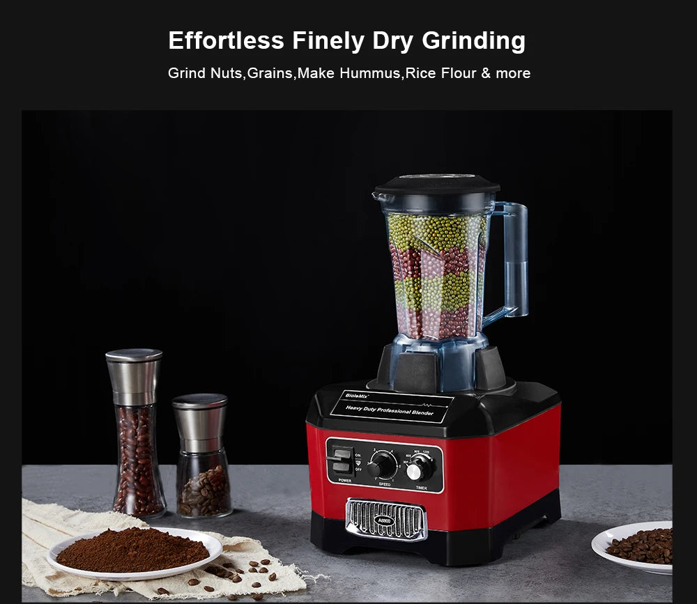 Countertop Blender 2200W | 2L Jar, 6-Blade System, Timer, Quiet Design