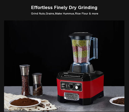 Countertop Blender 2200W | 2L Jar, 6-Blade System, Timer, Quiet Design