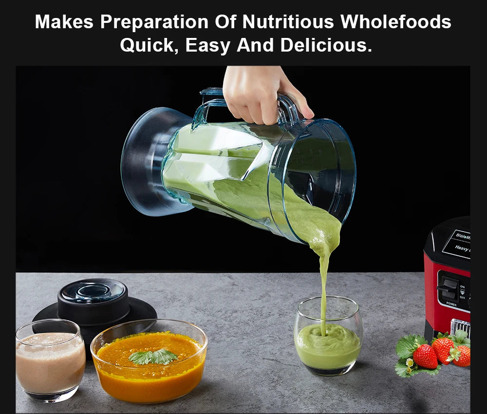 Countertop Blender 2200W | 2L Jar, 6-Blade System, Timer, Quiet Design
