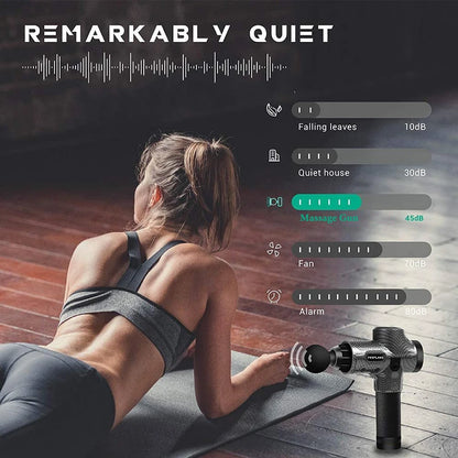 Deep Tissue Massage Gun | 30 Speeds, 6 Heads, Quiet Motor