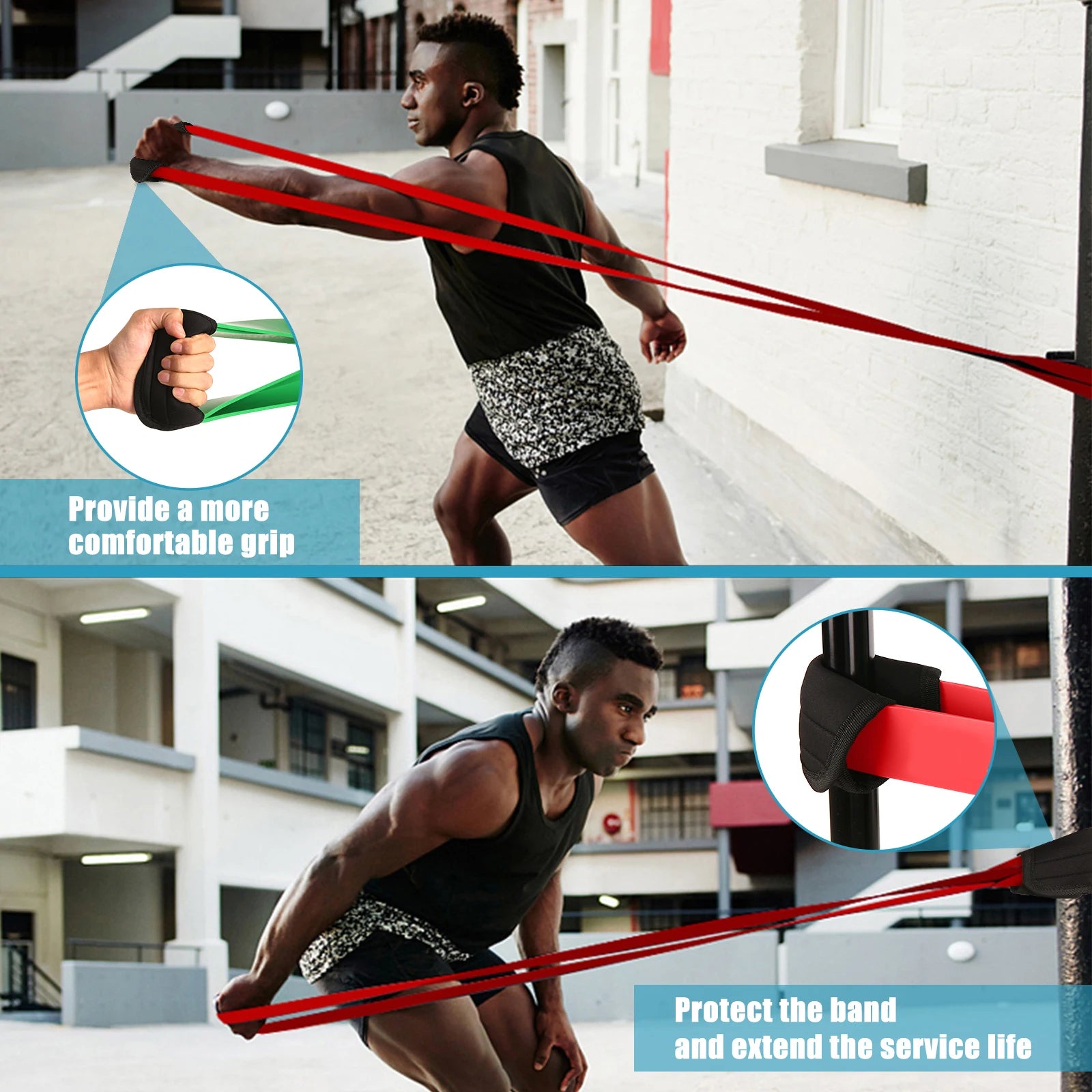 Pull Up Resistance Bands Set | 5-Level Resistance Band Kit with Handles, Door Anchor & Carry Bag