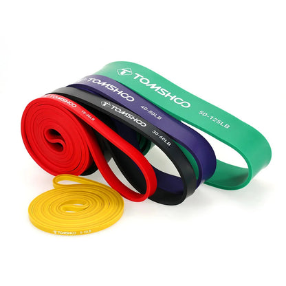 Pull Up Resistance Bands Set | 5-Level Resistance Band Kit with Handles, Door Anchor & Carry Bag
