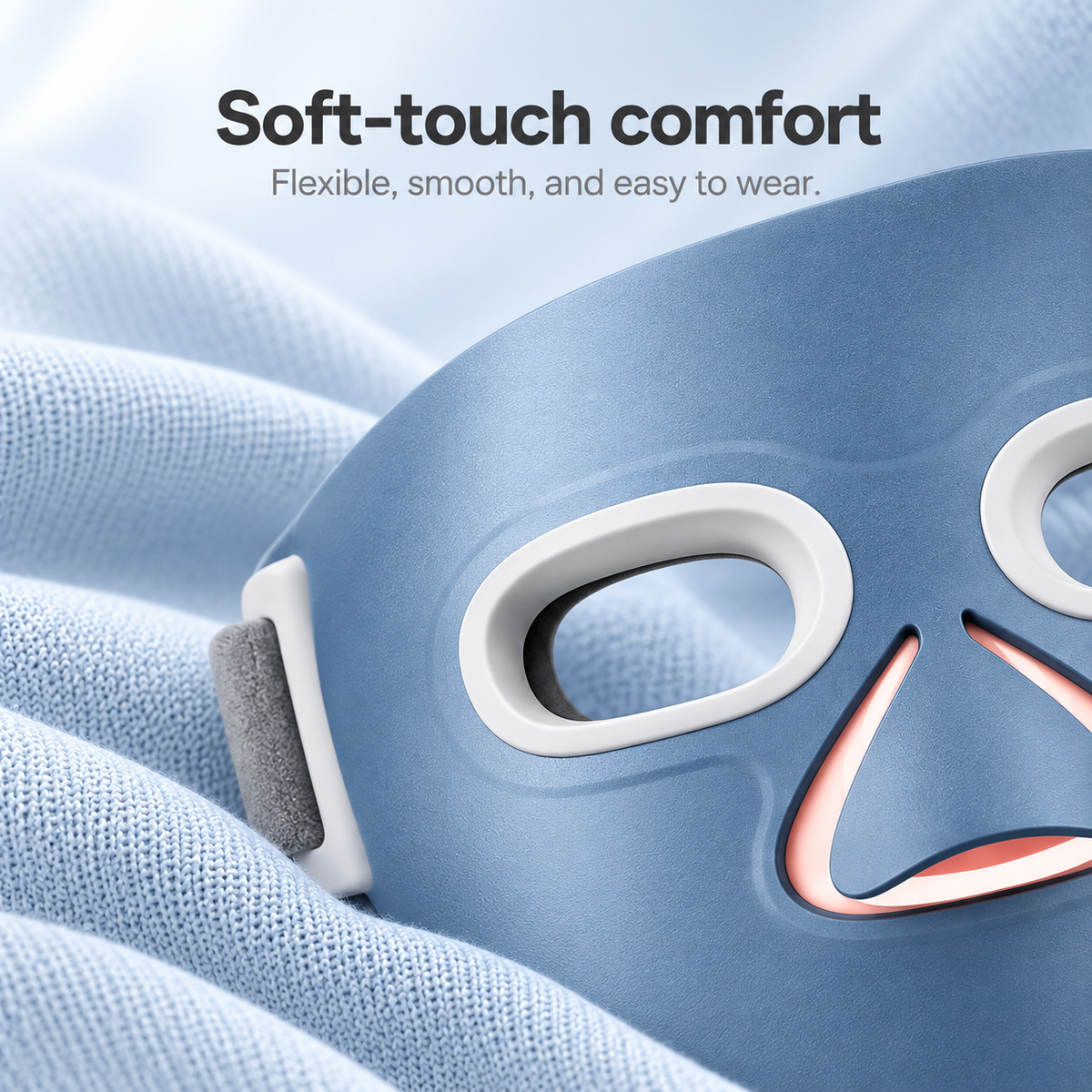 LED Light Therapy Face Mask with 4 Modes, Timer and Rechargeable Controller