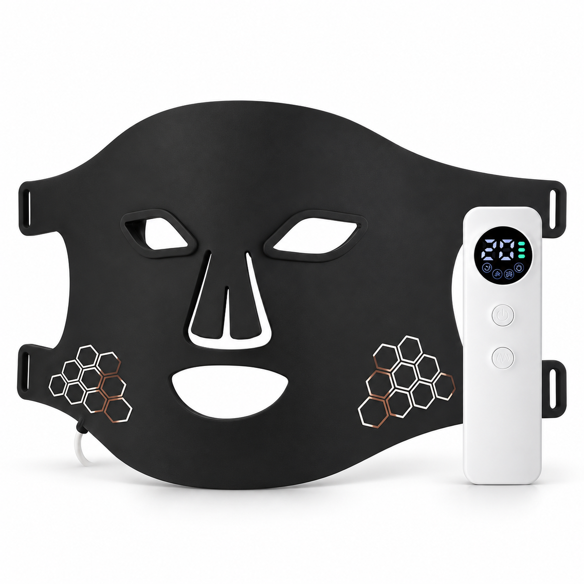 Red Light Therapy Face Mask, Flexible Silicone, Red, Blue and Near-Infrared LEDs
