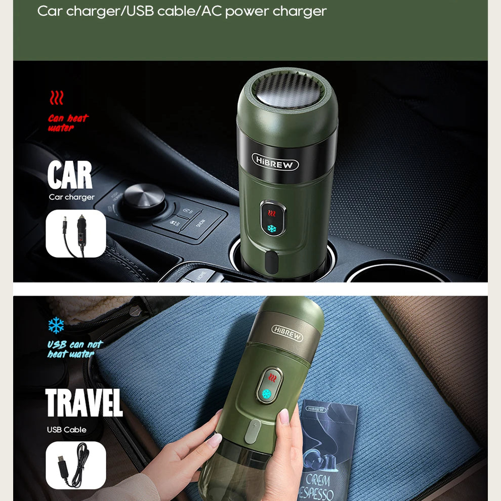 Portable Espresso Maker for Capsules and Ground Coffee, 60 ml Tank