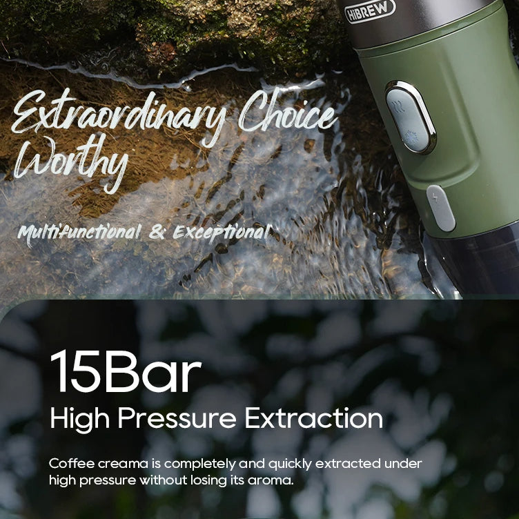 Portable Espresso Maker for Capsules and Ground Coffee, 60 ml Tank