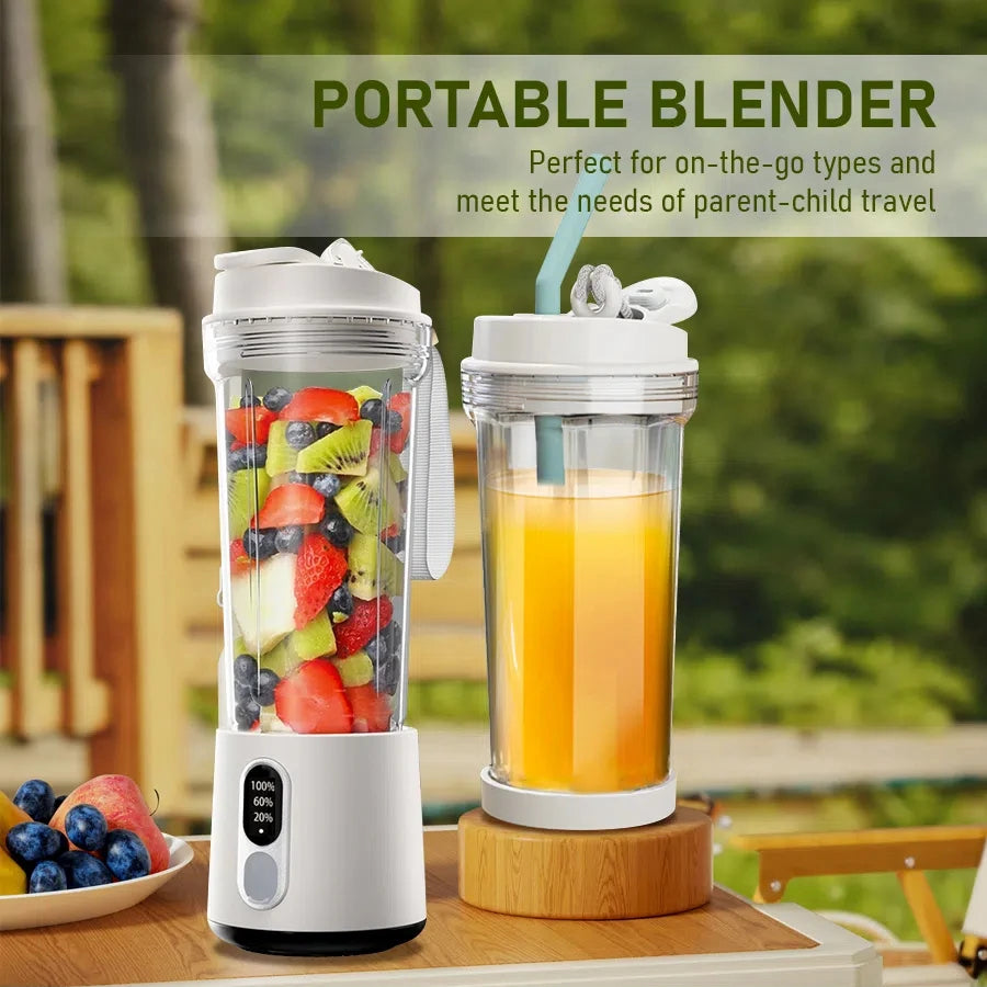 Portable Blender 180W | USB Rechargeable Smoothie Maker | 4000mAh Battery, 18,000 RPM, Travel Cup
