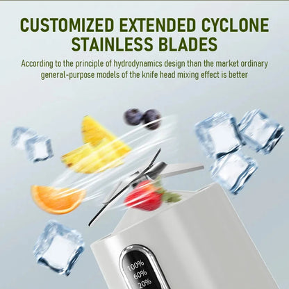 Portable Blender 180W | USB Rechargeable Smoothie Maker | 4000mAh Battery, 18,000 RPM, Travel Cup