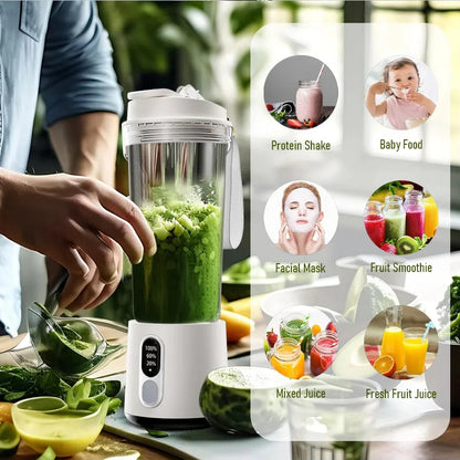 Portable Blender 180W | USB Rechargeable Smoothie Maker | 4000mAh Battery, 18,000 RPM, Travel Cup