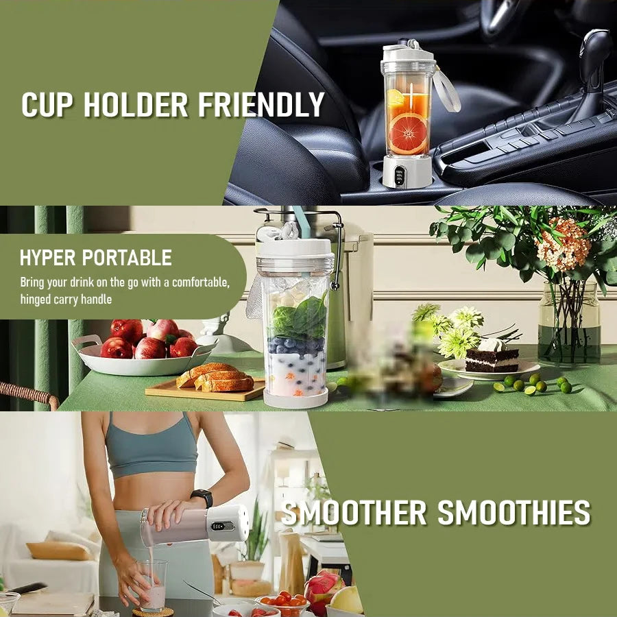 Portable Blender 180W | USB Rechargeable Smoothie Maker | 4000mAh Battery, 18,000 RPM, Travel Cup