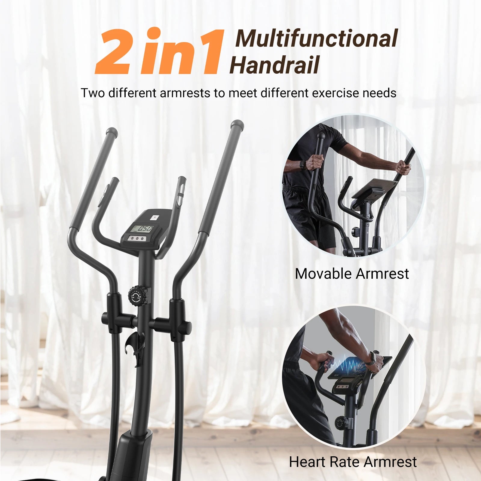 Magnetic Elliptical Machine with 16 Resistance Levels | 15.5-Inch Stride, App Connectivity, 350 lb Capacity & Quiet Rear Drive