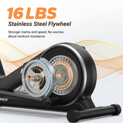 Magnetic Elliptical Machine with 16 Resistance Levels | 15.5-Inch Stride, App Connectivity, 350 lb Capacity & Quiet Rear Drive