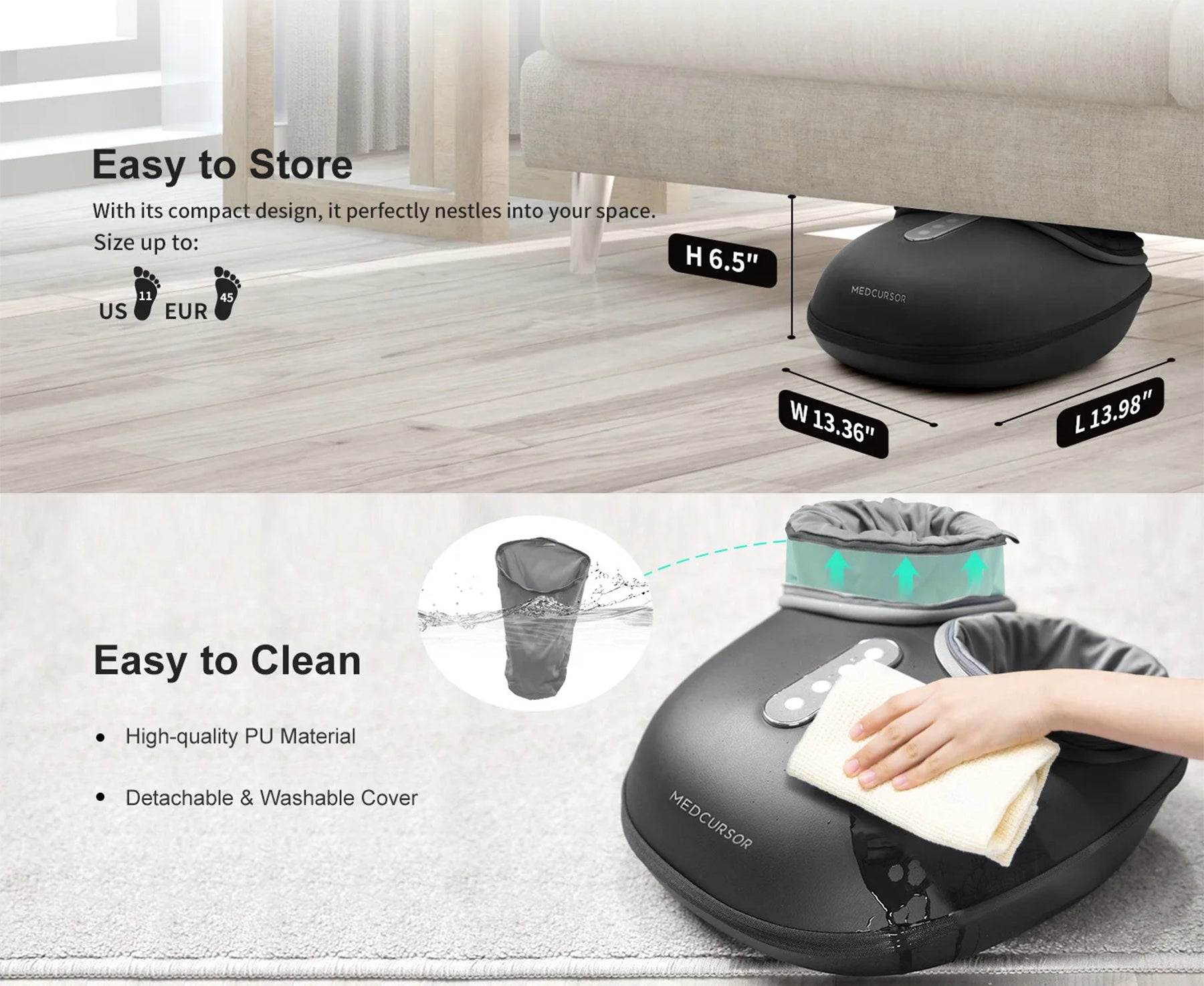 Shiatsu Heated Foot Massager | Deep Kneading, Heat Therapy, Auto Timer