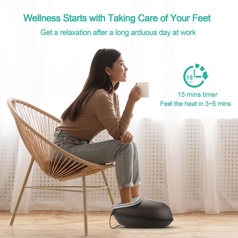 Shiatsu Heated Foot Massager | Deep Kneading, Heat Therapy, Auto Timer