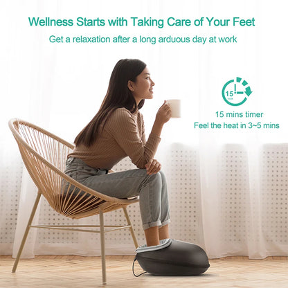Shiatsu Heated Foot Massager | Deep Kneading, Heat Therapy, Auto Timer