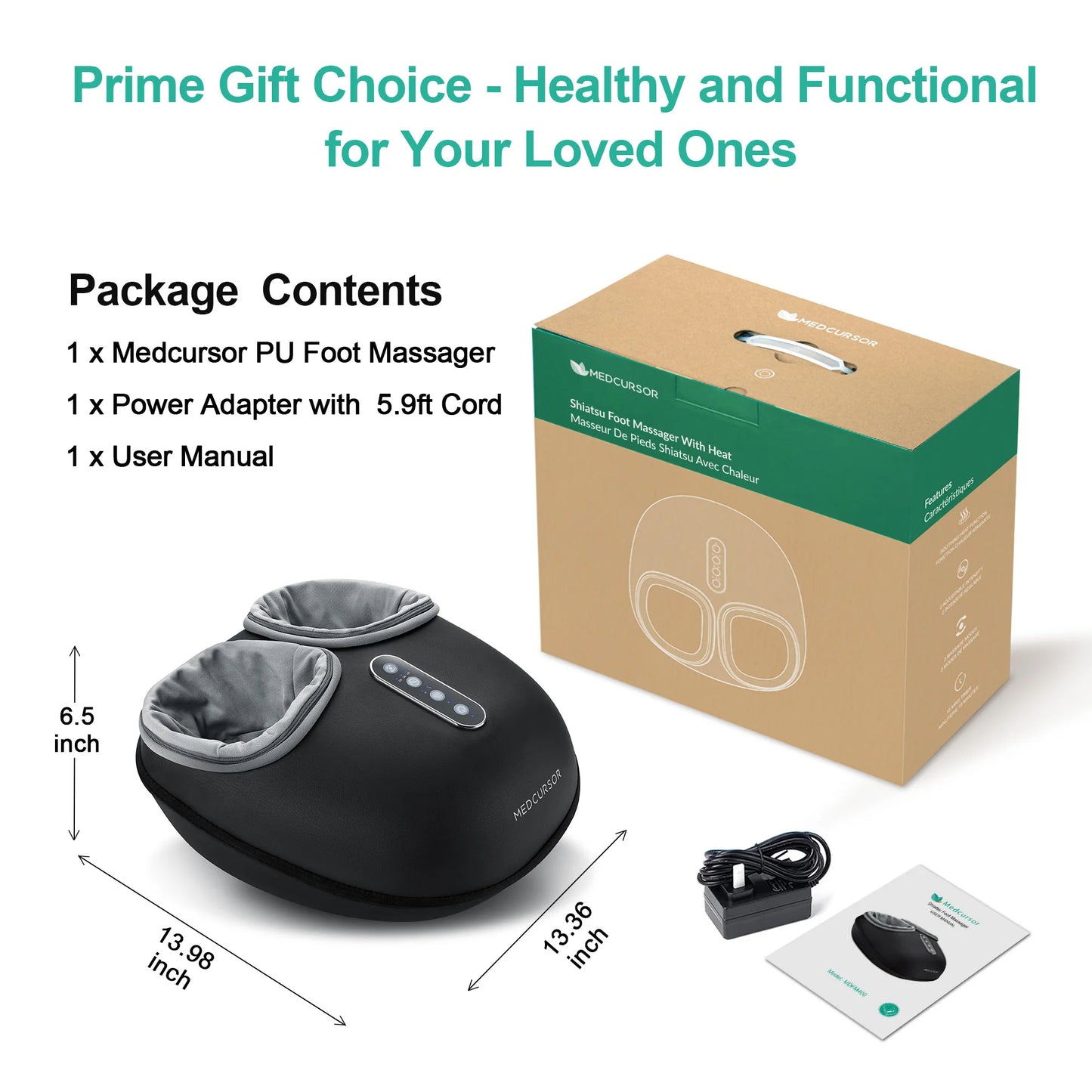 Shiatsu Heated Foot Massager | Deep Kneading, Heat Therapy, Auto Timer