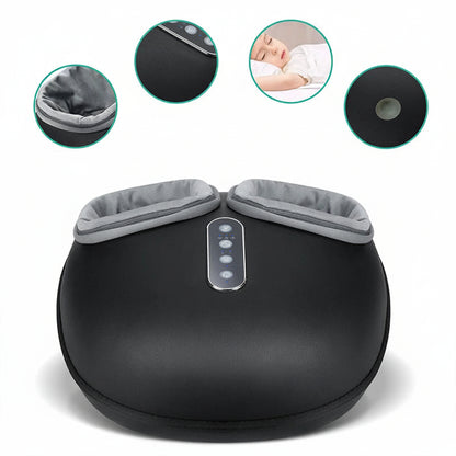 Shiatsu Heated Foot Massager | Deep Kneading, Heat Therapy, Auto Timer Black