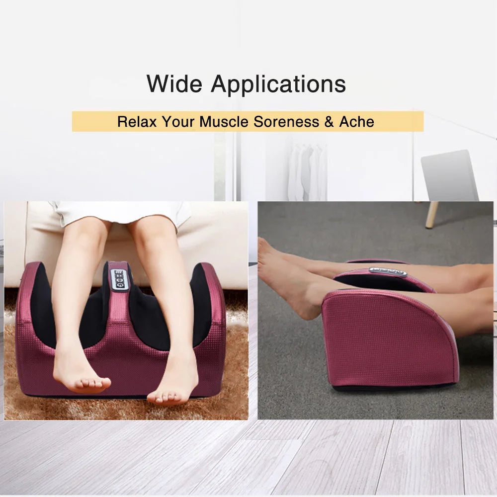 Shiatsu Foot Massager with Heat | 12 Kneading Nodes, 3 Intensities, Dual Rotation & 15-Minute Timer