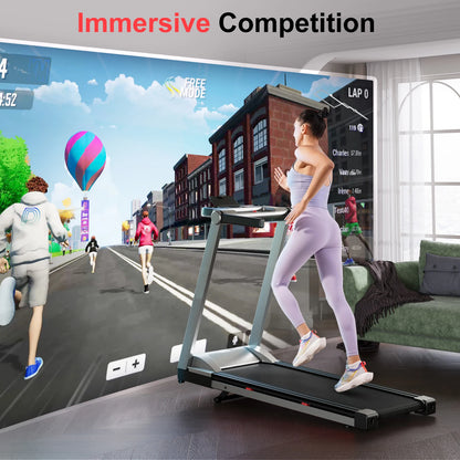 Foldable Treadmill with 6% Incline and 3.5HP Motor | 0.6–10 MPH, 350 lb Capacity, Bluetooth App & 7.9-Inch Folded Height