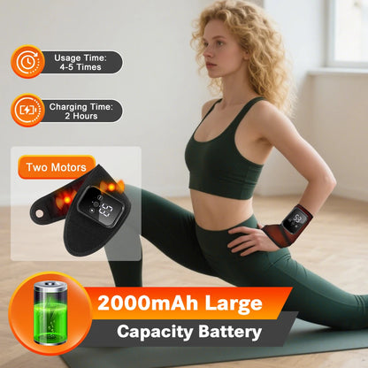Wrist Massager with Heat | Electric Heated Wrist Brace with Vibration, Adjustable Strap & Auto Timer