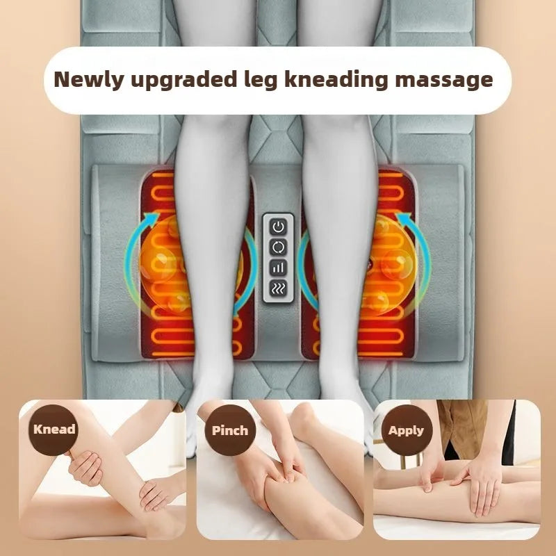 Full Body Massage Mat with Heat | Massage Mattress with Vibration, Kneading, 3 Intensities & Portable Foldable Design