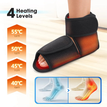 Ankle Massager with Air Compression and Heat | Rechargeable Foot and Ankle Wrap with 3 Modes, 5 Intensities & Optional Vibration