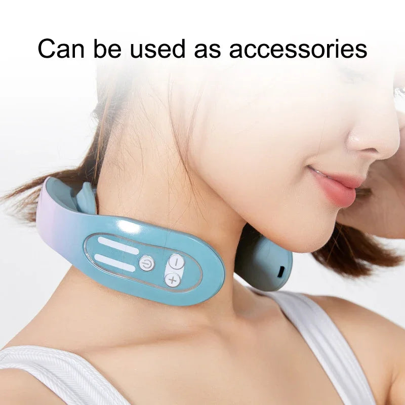 Wireless EMS Neck Massager with Heat | 12 Levels, Infrared Warmth, Portable Design