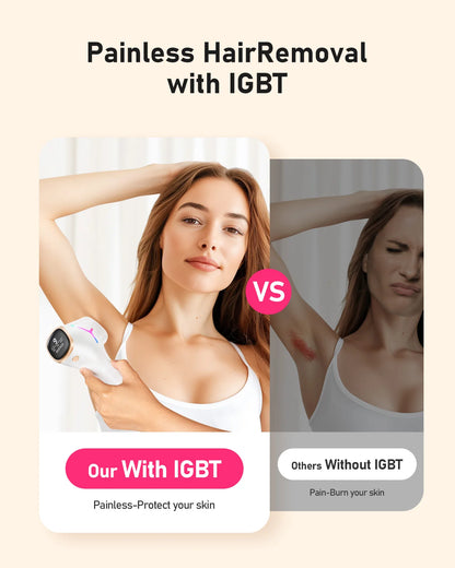 IPL Hair Removal Device | 999,999 Flashes, 9 Energy Levels, Auto & Manual Modes for At-Home Hair Removal