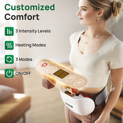 Abdominal Heating Pad Massager | Cordless Belly Massager for Cramps, Stomach Tension & Relaxation