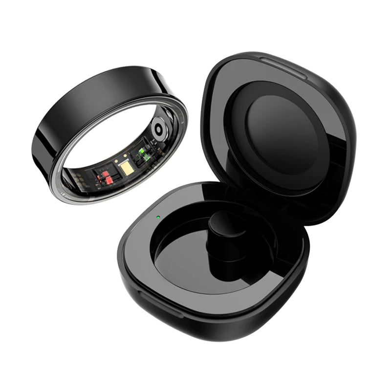 Smart Health Ring | Heart Rate & SpO₂ | Skin Temp | Sleep & Fitness Tracker | Waterproof Black
