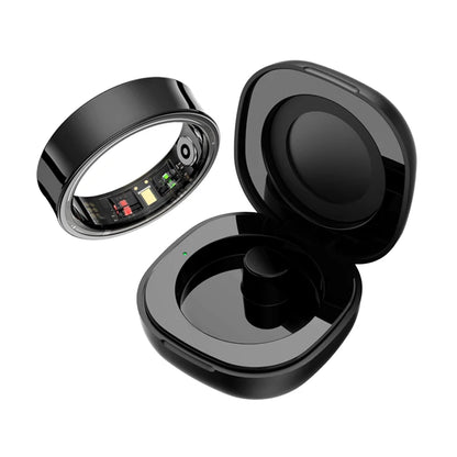 Smart Health Ring | Heart Rate & SpO₂ | Skin Temp | Sleep & Fitness Tracker | Waterproof Black