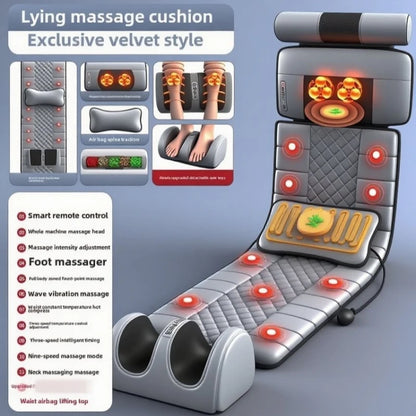Full Body Massage Mat with Heat | 10-Zone Vibration Massage Mattress for Back, Waist, Hips, Thighs & Calves