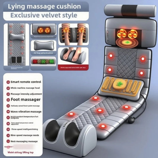 Full Body Massage Mat with Heat | 10-Zone Vibration Massage Mattress for Back, Waist, Hips, Thighs & Calves