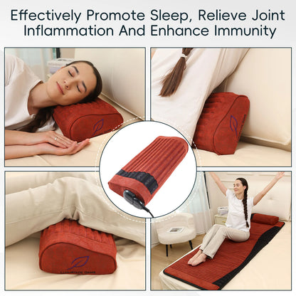PEMF Infrared Heating Pillow for Neck and Shoulders | Amethyst & Jade Crystal Cushion, 85–159°F, 3–64Hz & Timer