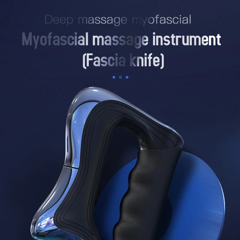 Fascia Massage Tool with Microcurrent and Vibration | Rechargeable Handheld Muscle Massager with 3 Modes
