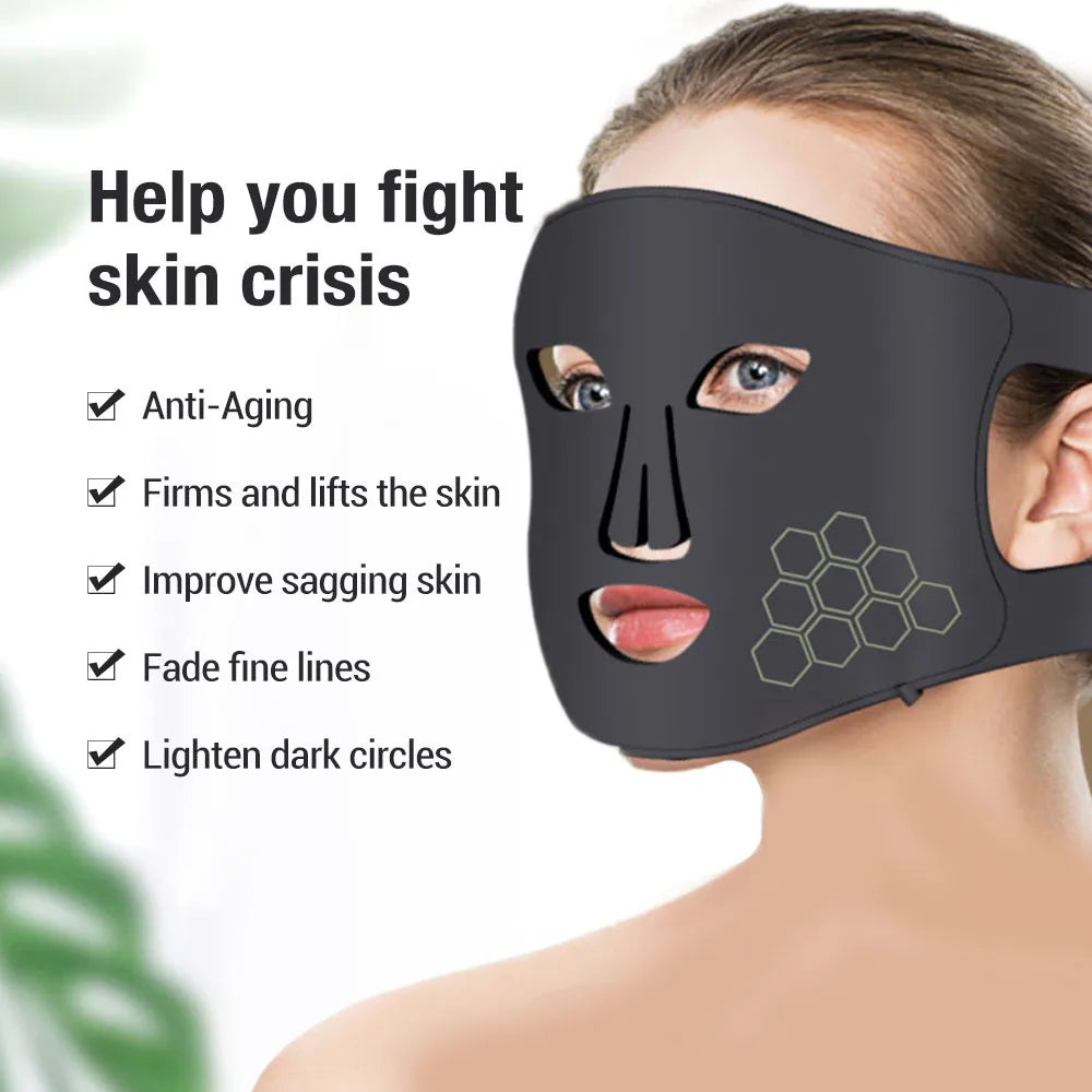 LED Face Mask with Red Blue and 850nm Near-Infrared Light | 72 LEDs, 3 Intensities, 4 Modes & 5–20 Minute Timer