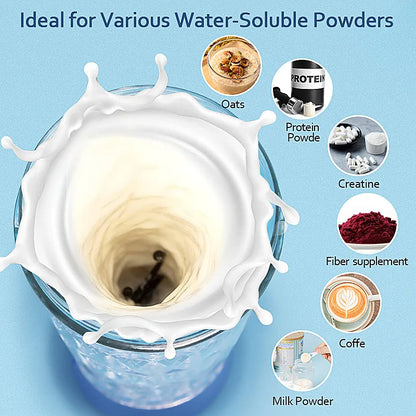Electric Protein Shaker Bottle | 7500RPM Self-Cleaning Mixer | USB-C Rechargeable, Built-in Powder Storage, BPA-Free Smooth Drink Blender