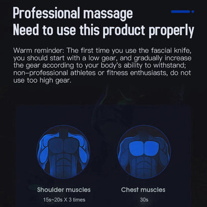 Fascia Massage Tool with Microcurrent and Vibration | Rechargeable Handheld Muscle Massager with 3 Modes
