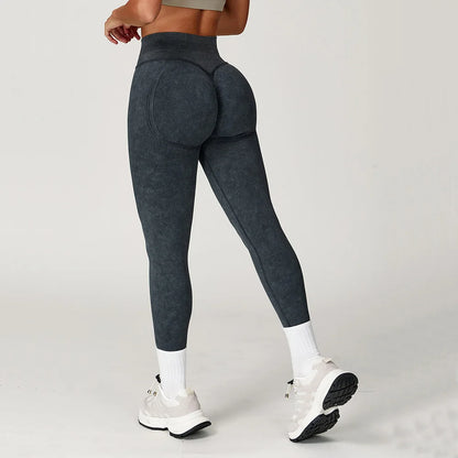 Seamless Yoga Leggings for Women | High Waisted Ribbed Workout Leggings with Stretch Compression Fit
