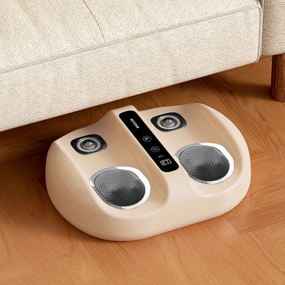 Foot Massager Machine with Heat | Kneading, Rotation, Vibration & Full-Foot Pressure Point Massage Beige