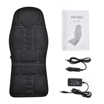 Full Body Vibration Massage Cushion with Heat | 7 Motors, 8 Modes, 3 Intensities & Home/Car Power Adapters